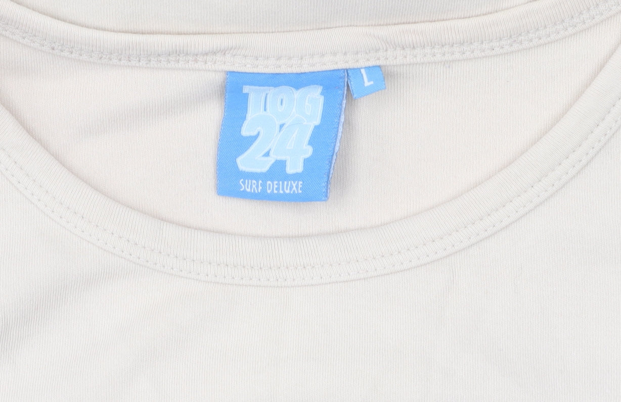Tog 24 Women's Beige Cotton T-Shirt, Size L, Casual Style