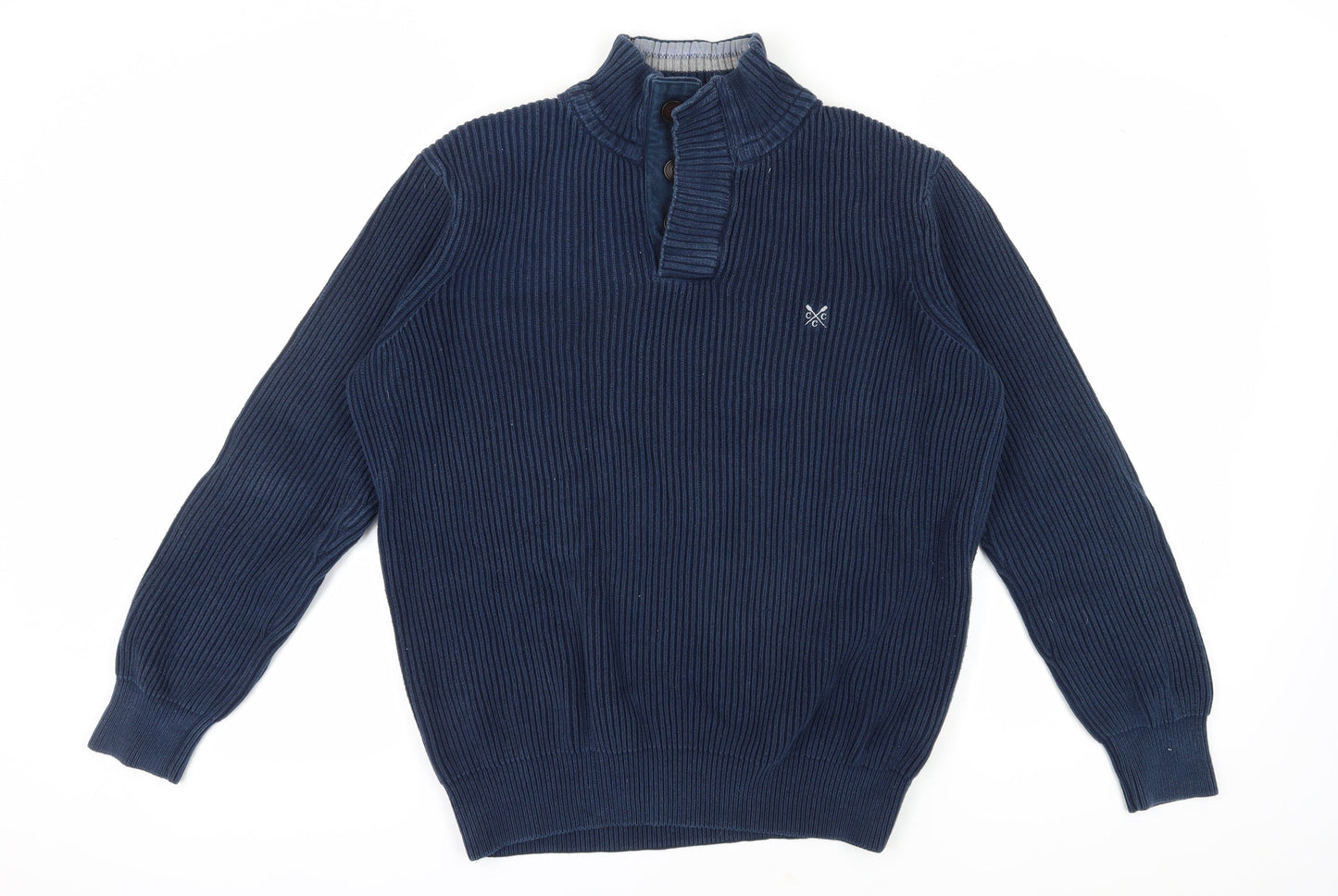 Crew Clothing Co. Men's Blue XL Henley Jumper