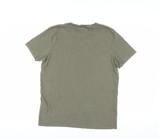 Jack & Jones Men's Green Cotton T-Shirt Size L