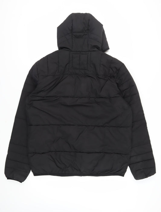 Jack & Jones Men's Black XL Puffer Jacket with Hood