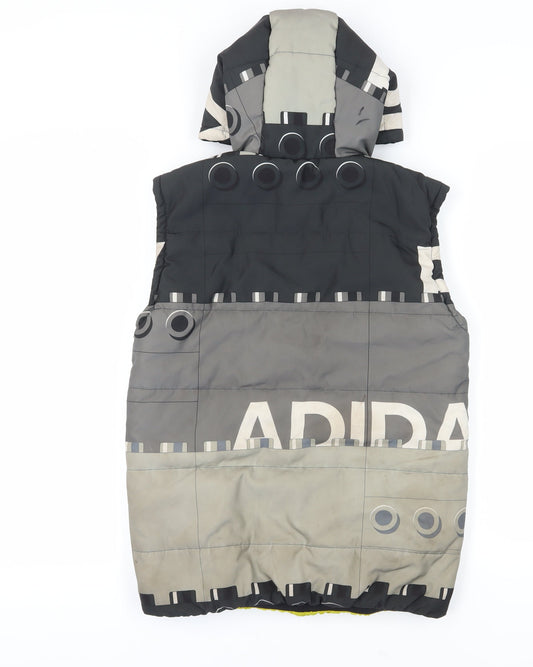 Adidas Boys Black Grey Puffer Jacket 12 Years Lego Hooded