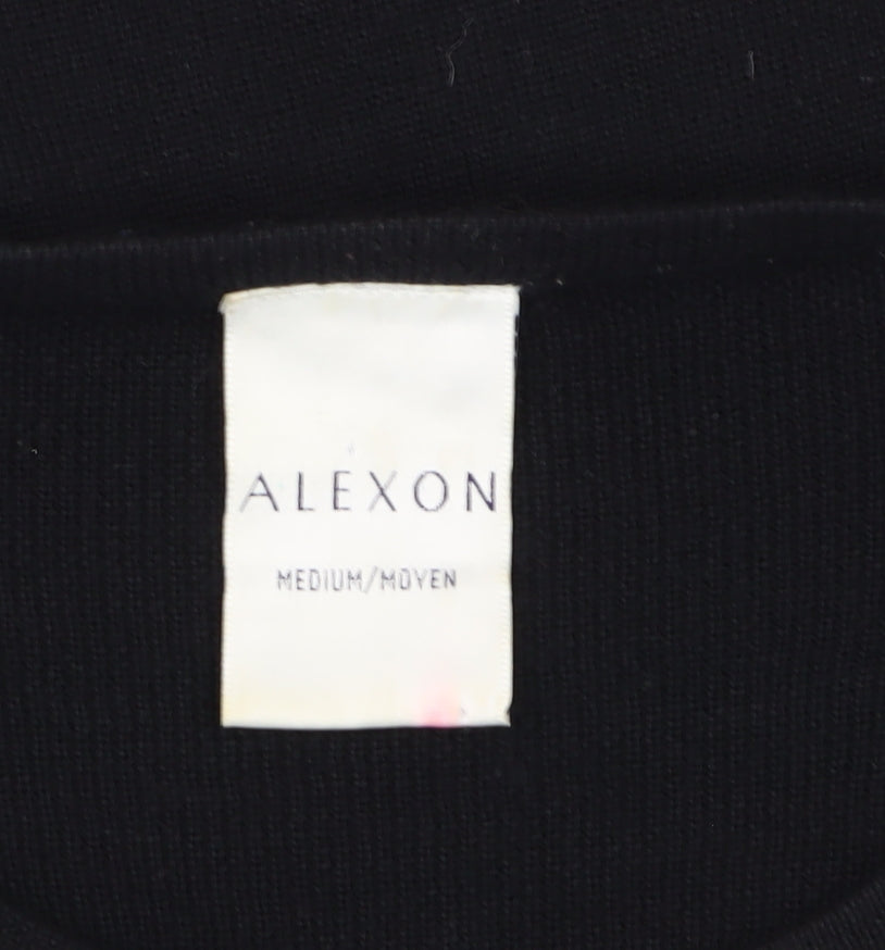 Alexon Women's Black Argyle Print Pullover Jumper Medium