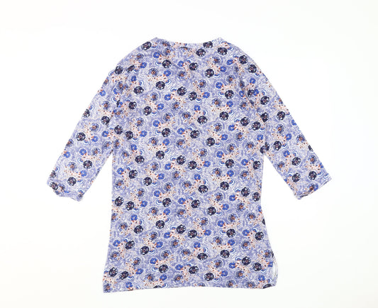 Fat Face Women's Multicoloured Floral 3/4 Sleeve V-Neck T-Shirt