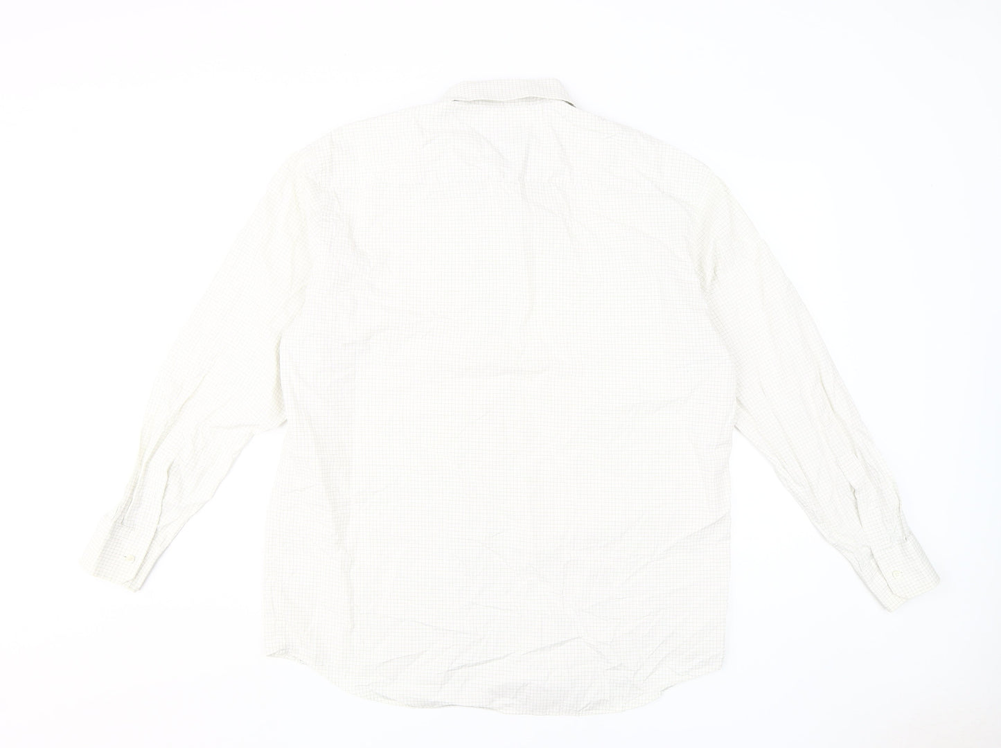 Daniel Hechter Mens White Check Dress Shirt 16.5