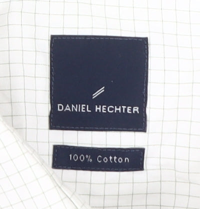 Daniel Hechter Mens White Check Dress Shirt 16.5