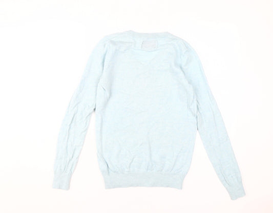 Hawes & Curtis Women's Blue V-Neck Pullover Jumper, Size 8