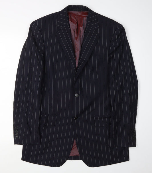 Austin Reed Men's Black Stripe Regular Fit Jacket 38R