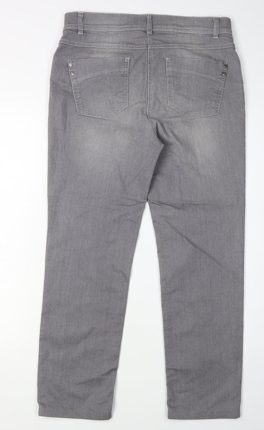 Gelco Women's Grey Straight Leg Jeans, Size 10
