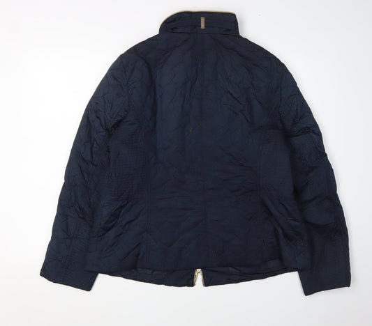 Gerry Weber Women's Blue Quilted Jacket Size 16 Casual