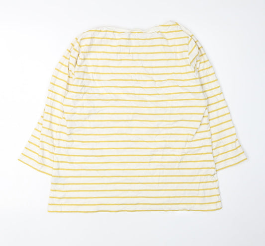 Crew Clothing Women’s Yellow Striped 3/4 Sleeve T-Shirt