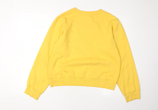 Adidas Yellow Logo Pullover Sweatshirt M Unisex Adults