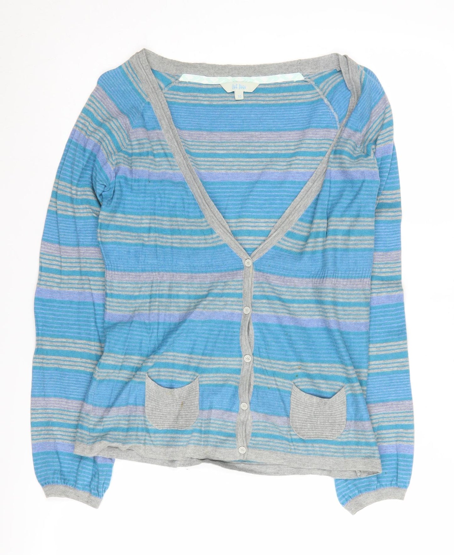 Fat Face Women's Blue Striped Cardigan Size 10