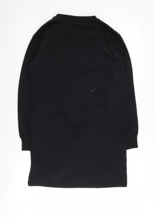 Champion Girls Black Sweatshirt 11Y, Tunic Style, Logo Detail