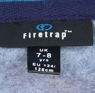 Firetrap Boys Blue Hoodie, 7-8 Years, Pullover, Casual