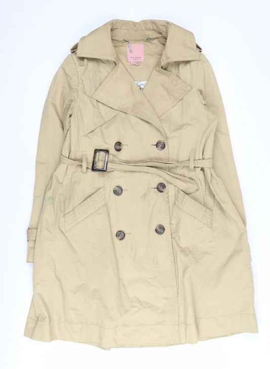 Ted Baker Women's Beige Trench Coat Size 6, Classic Style