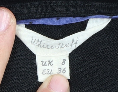Womens UK Size 8 White Stuff Black Modal Blend Blouse