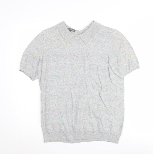 Laura Ashley Women's Grey Pullover Collared Jumper Size 14