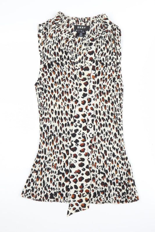 DKNY Women's Multicoloured Animal Print Blouse S