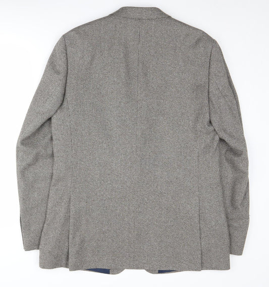 Marks and Spencer Men's Grey 42L Herringbone Blazer