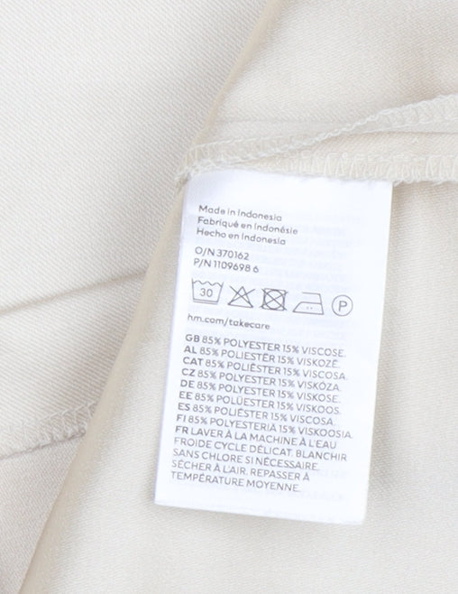 H&M Women Ivory Long Sleeve Dress Size M