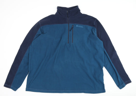 Mountain Warehouse Men's Blue 2XL Fleece Pullover