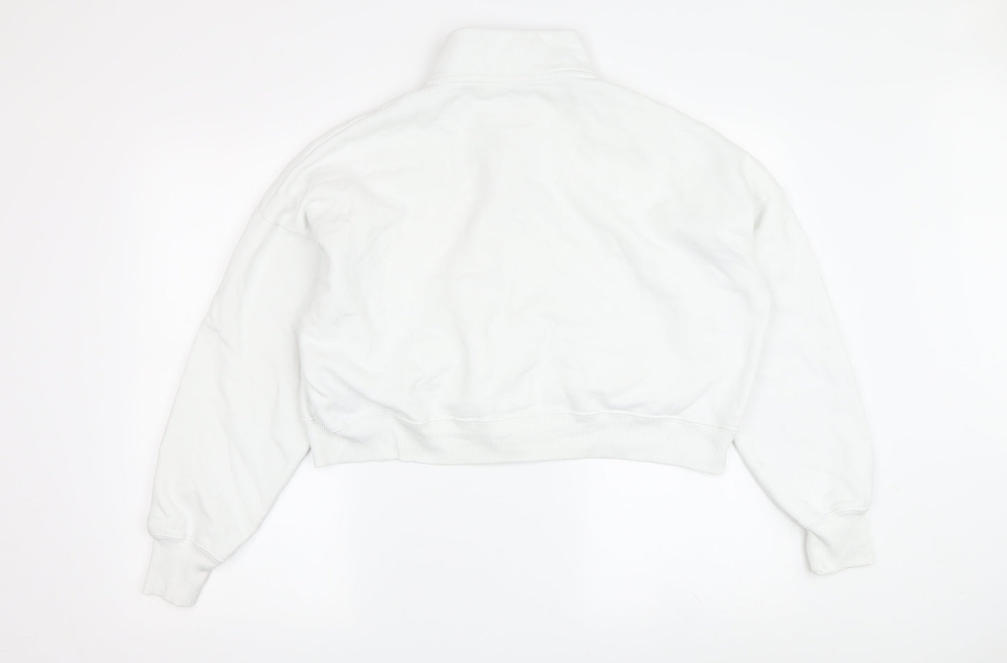 Hollister Women's White Full Zip Hoodie - Size S