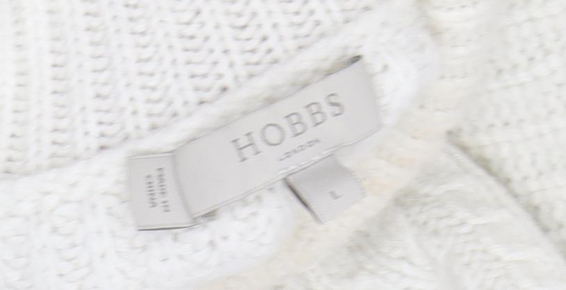 Hobbs Women's White Wool Roll Neck Pullover Jumper L