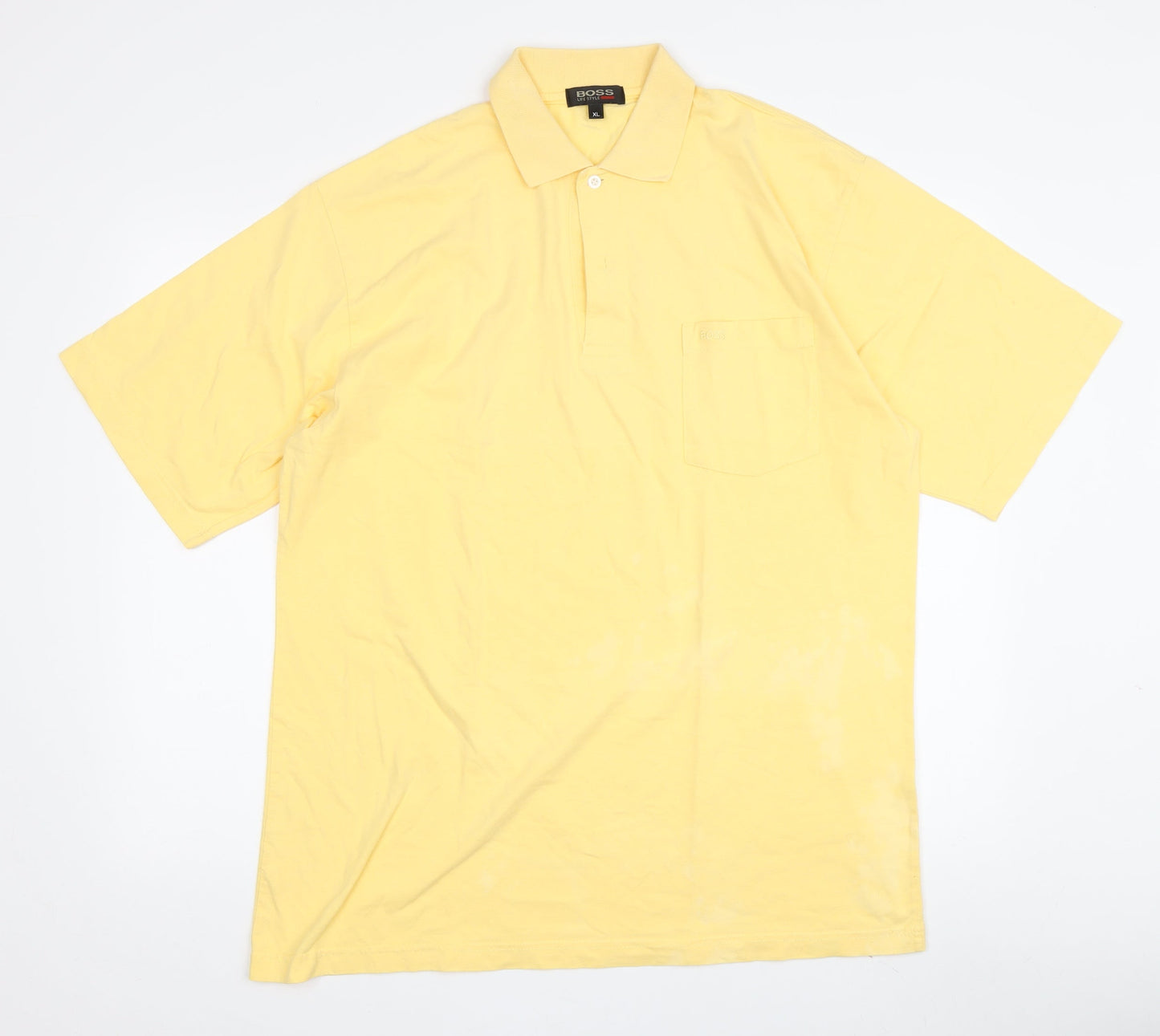 BOSS Men's Yellow XL Polo Shirt, Short Sleeve Casual Wear