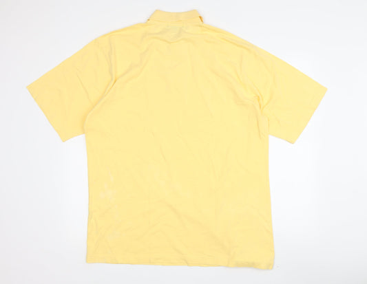 BOSS Men's Yellow XL Polo Shirt, Short Sleeve Casual Wear