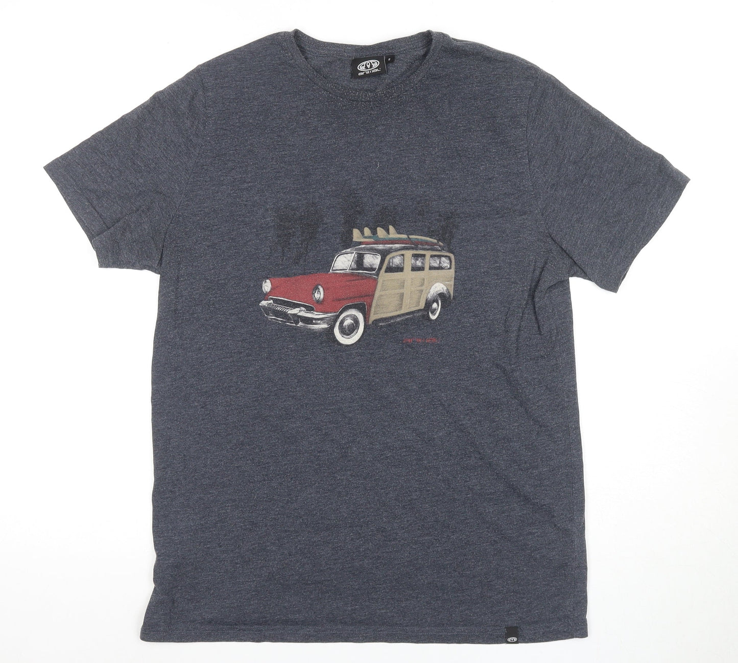 Animal Men's Small Grey Cars Graphic T-Shirt
