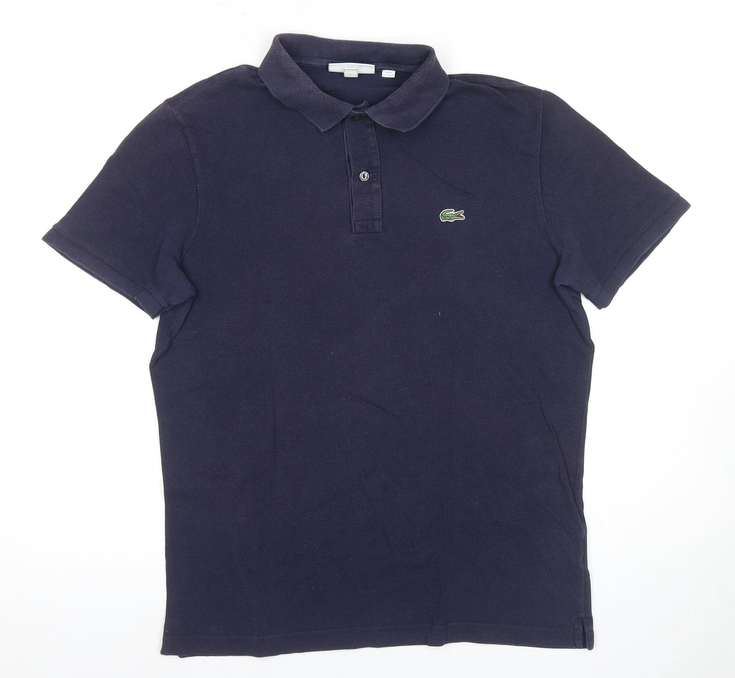 Lacoste Men's Blue Slim Fit Cotton Polo Shirt L