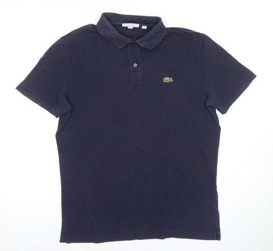 Lacoste Men's Blue Slim Fit Cotton Polo Shirt L