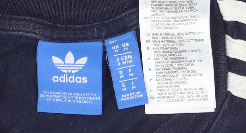 Adidas Men's Blue Crew Neck Logo T-Shirt M