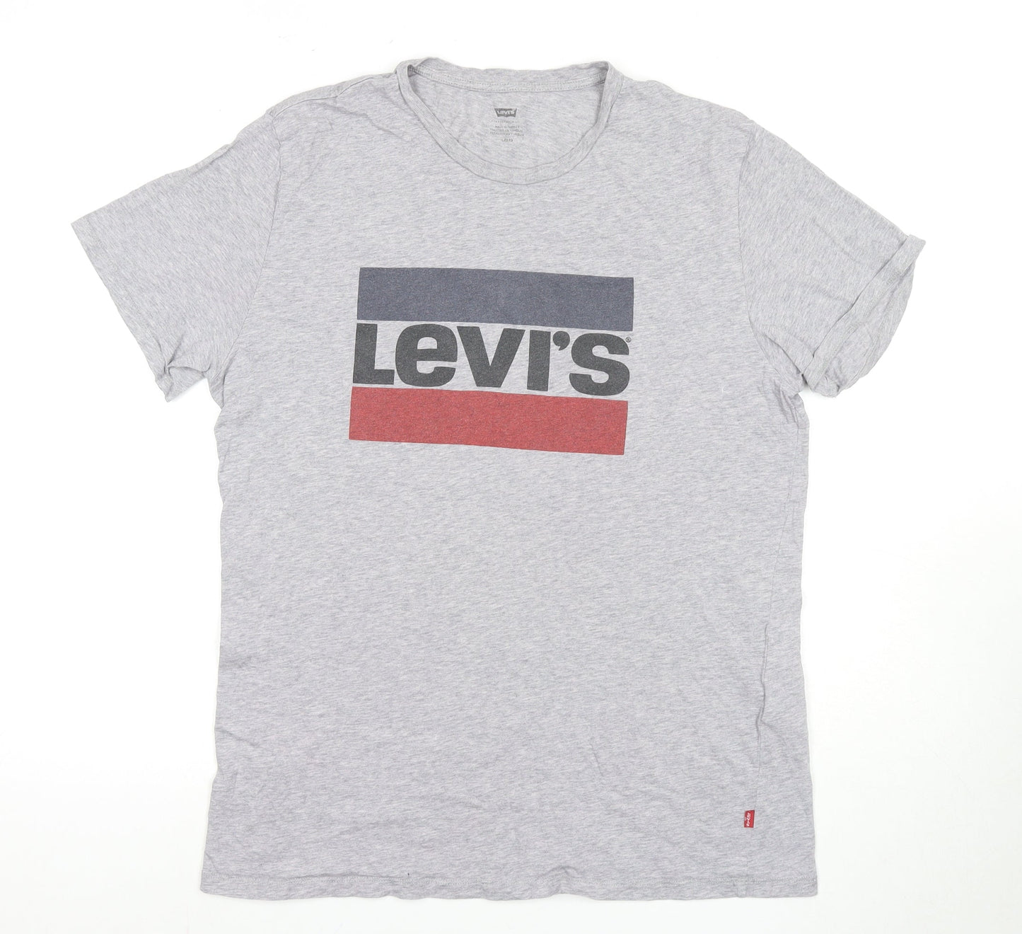 Levi's Men's Grey Logo T-Shirt, Size L, Short Sleeve