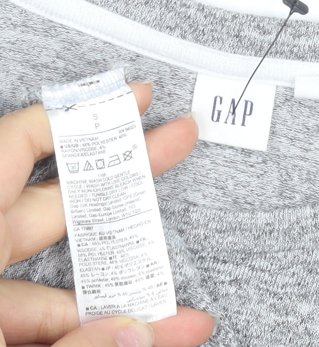 Gap Women's Grey Jersey T-Shirt, Size S, Casual Crew Neck