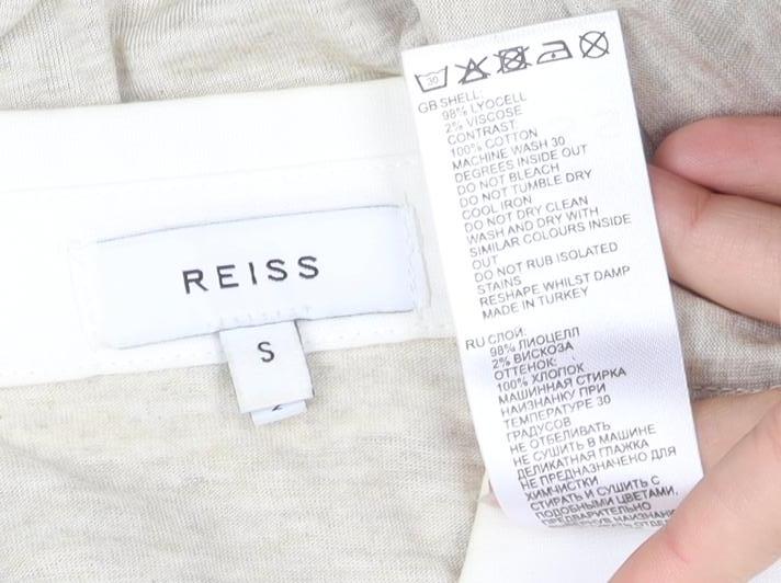 Reiss Women's Beige Long Sleeve Collared Blouse - S