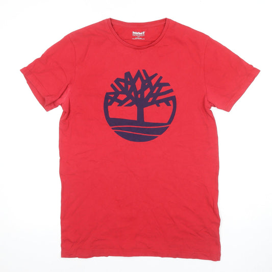 Timberland Men's Red Graphic Crew Neck T-Shirt S