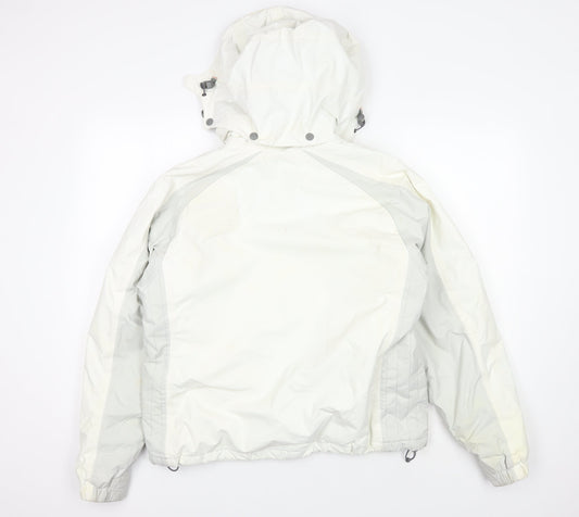 Lafuma Women's White Ski Jacket L Hooded Outdoor