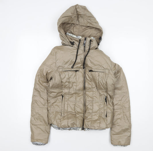 Armani Jeans Women Beige Puffer Jacket Size 14