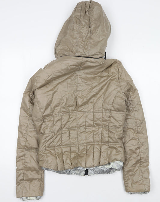 Armani Jeans Women Beige Puffer Jacket Size 14