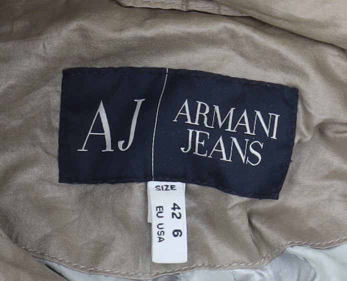 Armani Jeans Women Beige Puffer Jacket Size 14