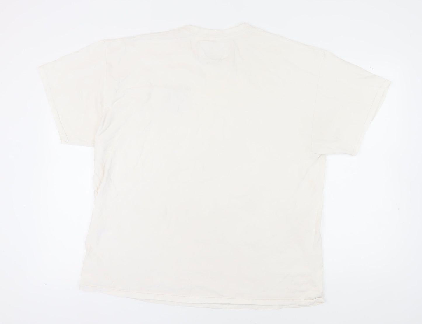 England Men's 2XL White Cotton Crew Neck Sports T-Shirt