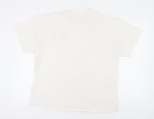 England Men's 2XL White Cotton Crew Neck Sports T-Shirt