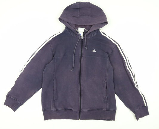 Adidas Men's Blue Medium Hoodie Full Zip Sports