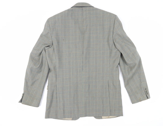 Claytons Men's Grey Check Blazer 40R, Notch Lapel