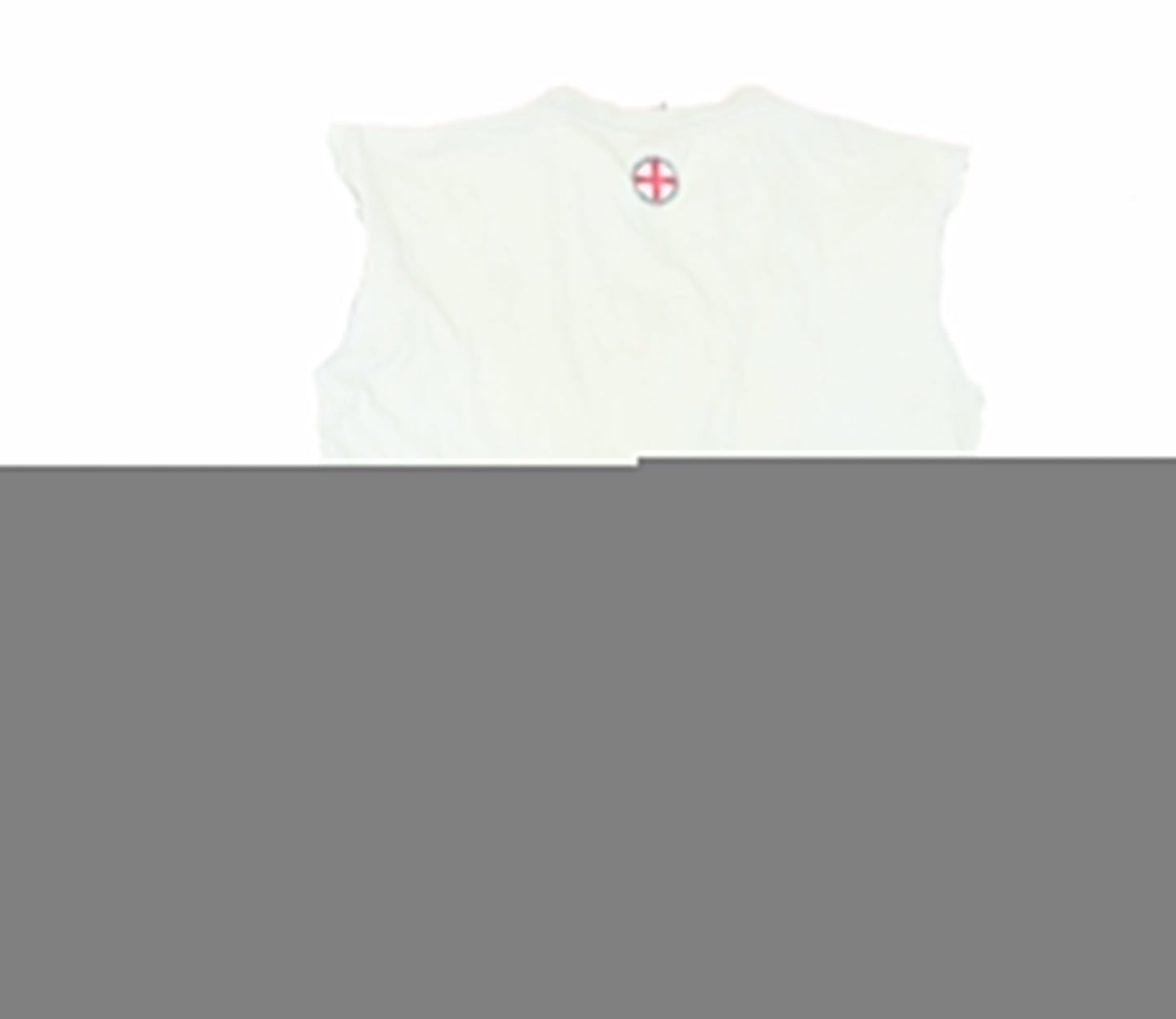 England Unisex M White T-Shirt, Cotton, Sleeveless, Vintage