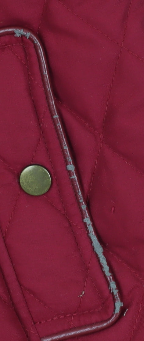 Marks and Spencer Women's Red Quilted Jacket Size 8