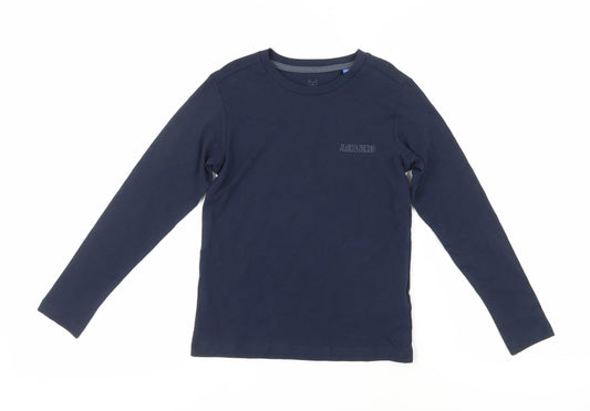 Jack & Jones Boys Blue Cotton Long Sleeve Pullover Top