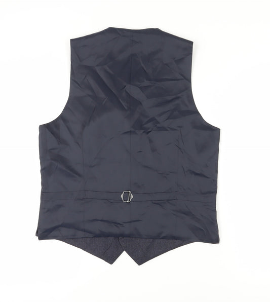 Marks and Spencer Men's Blue Waistcoat 40 Regular Fit