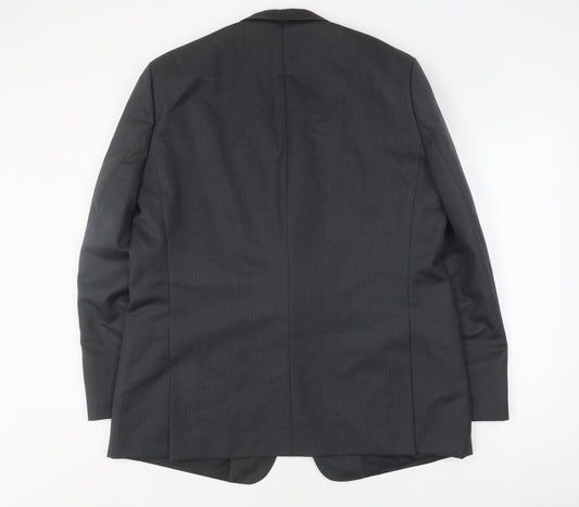 Magee Men's Grey Wool Suit Jacket, Size 46R, Formal Wear